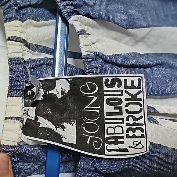 Young Fabulous & Broke Blue and White Striped Linen Top - Picture 5 of 7